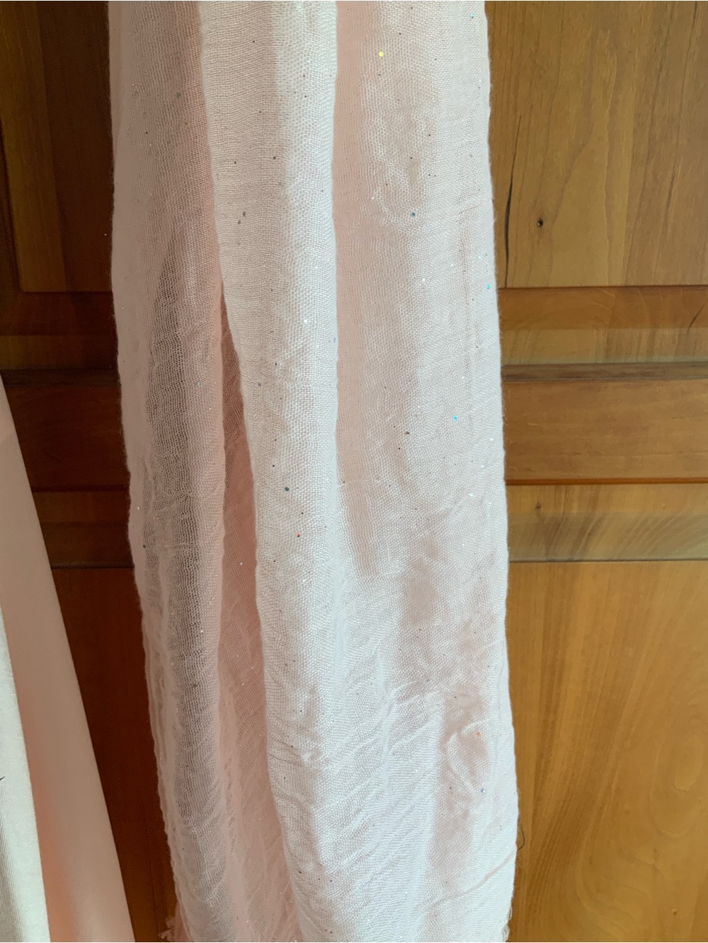Sunday in Brooklyn, XL, Pale Peachy Chiffon front, Cotton back w/scarf. - Picture 9 of 9